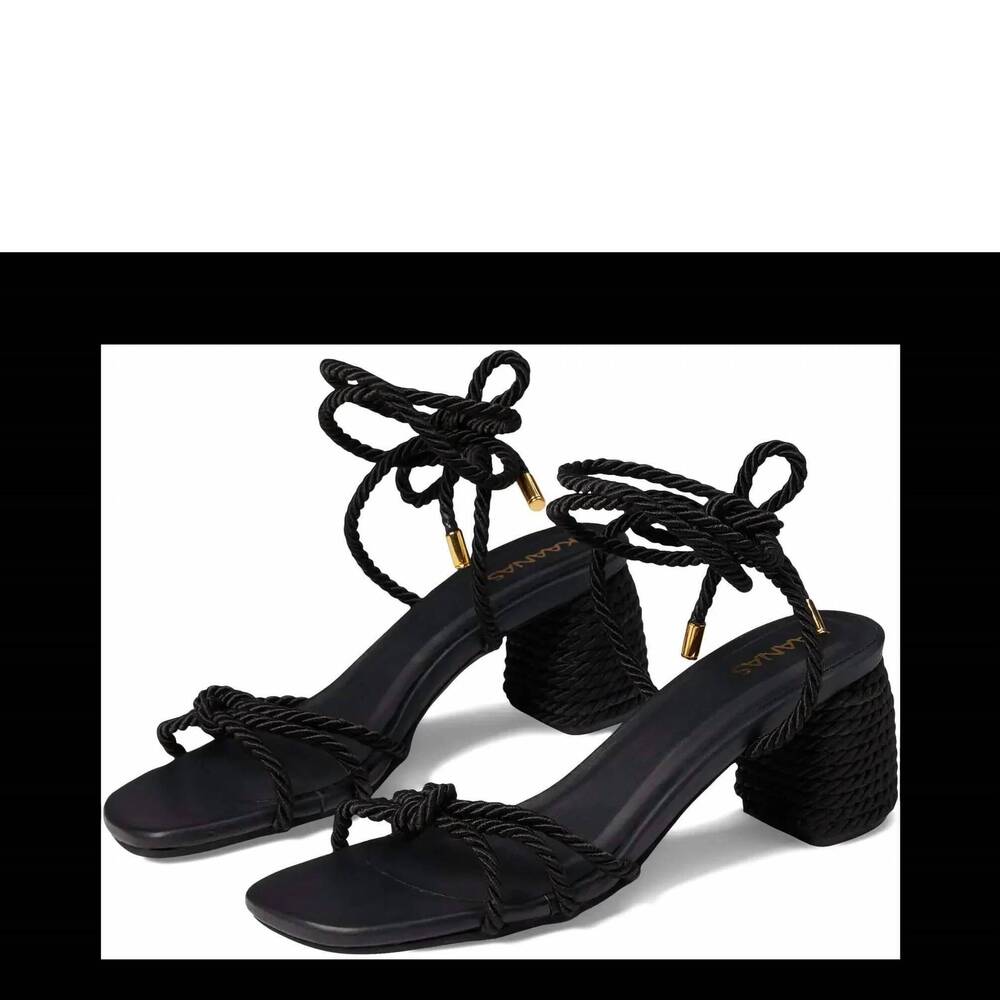 NEW KAANAS women's selena knotted heels in black - Picture 4 of 5